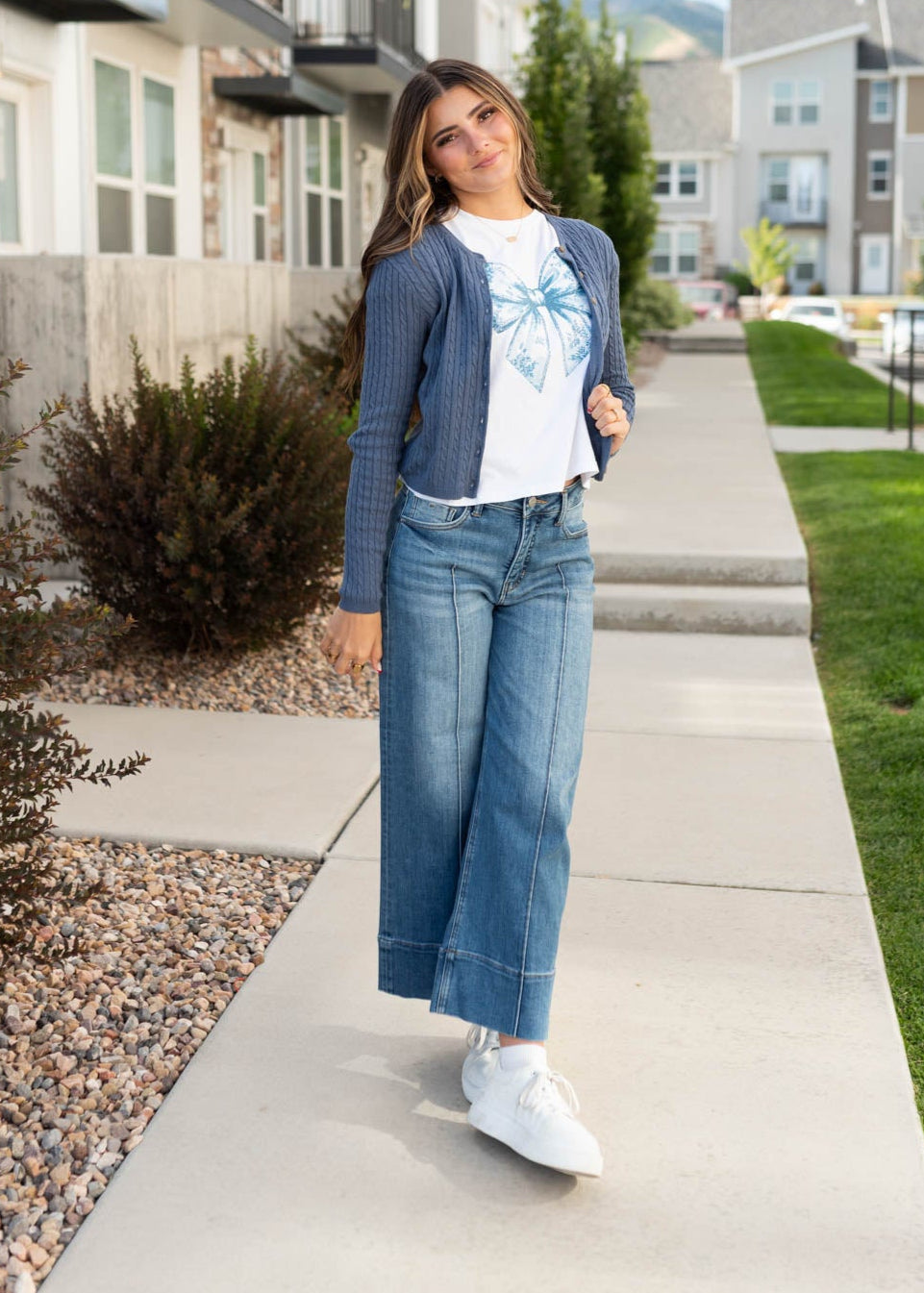 Serena Blue Bow Graphic Tee