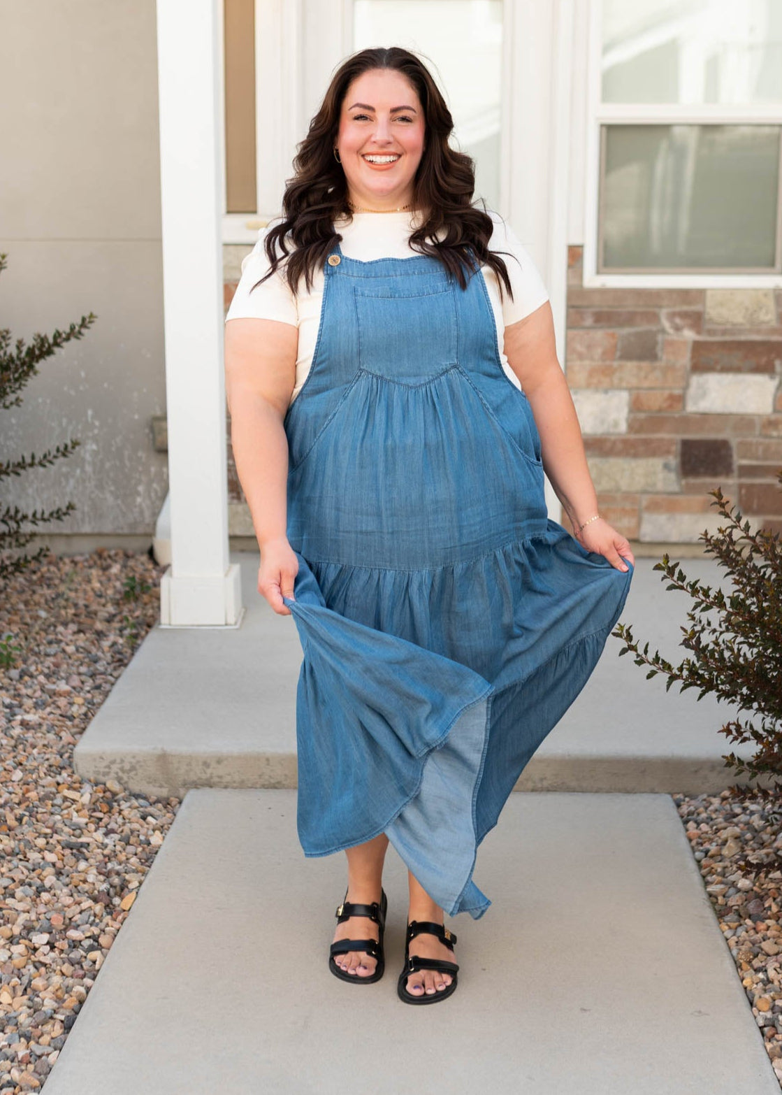 Sierra Chambray Overall Dress