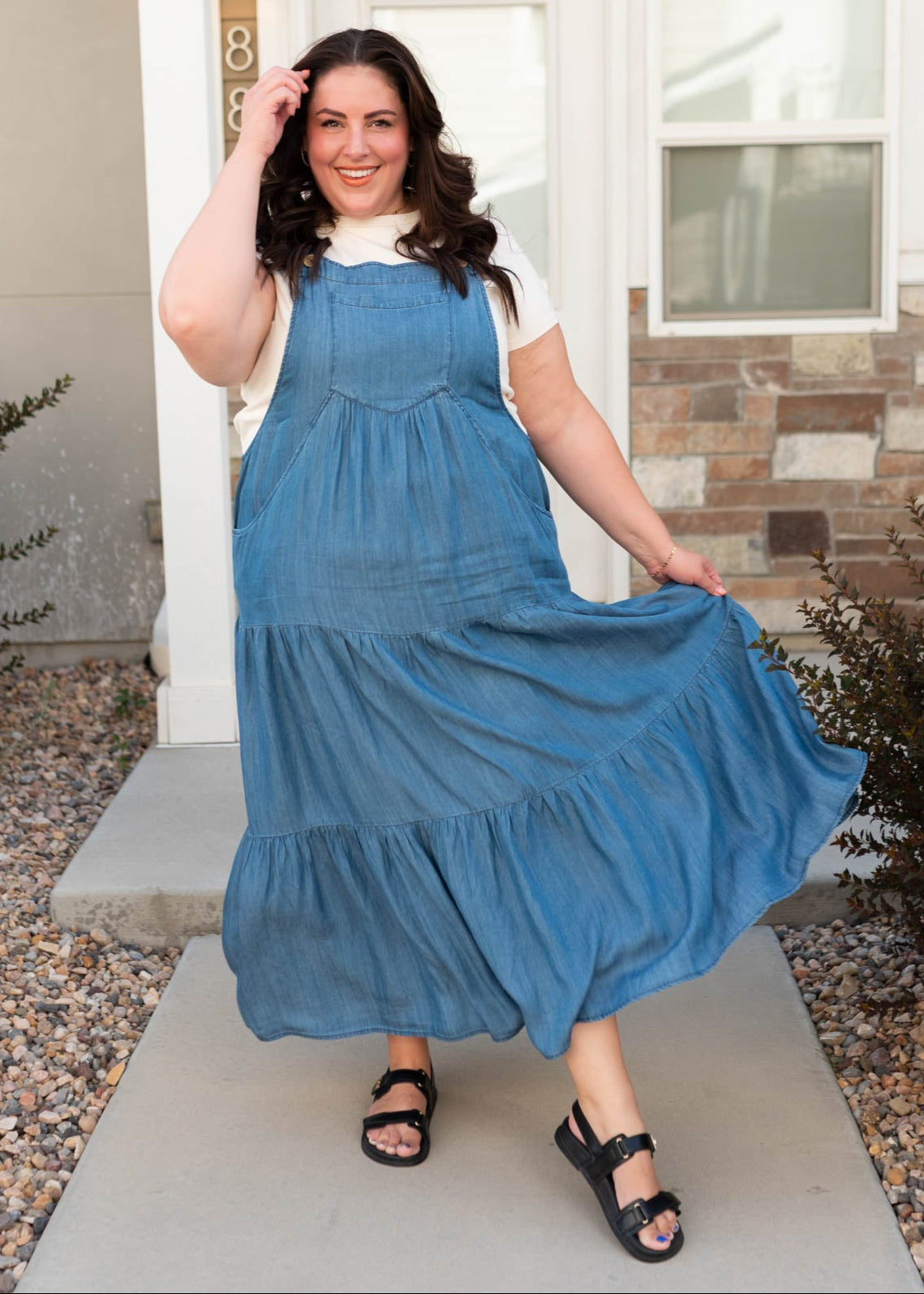 Sierra Chambray Overall Dress