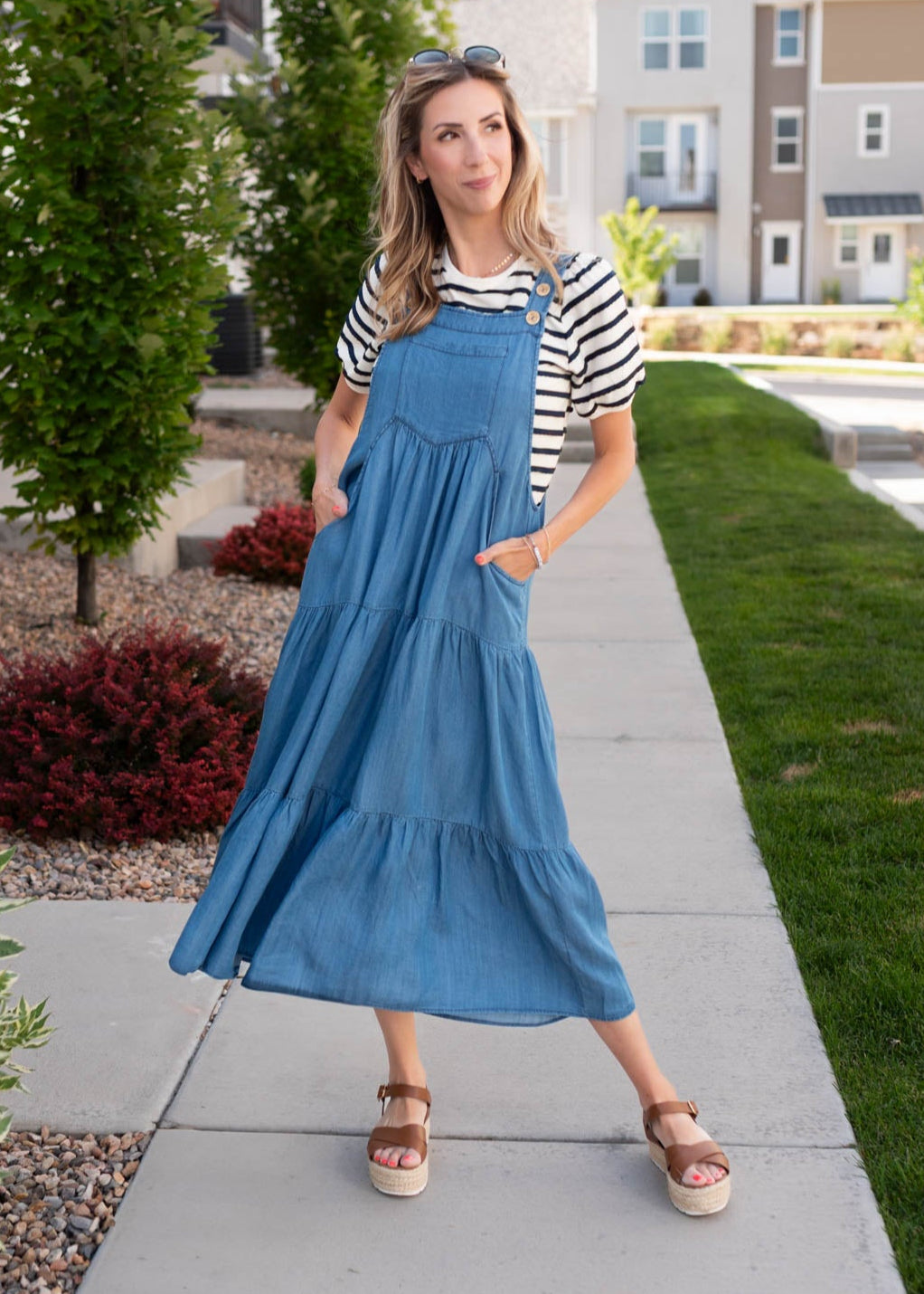 Sierra Chambray Overall Dress