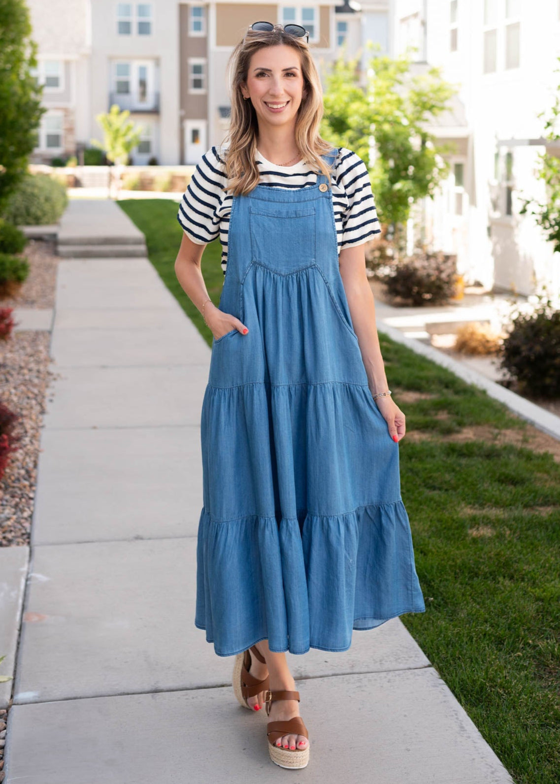 Sierra Chambray Overall Dress