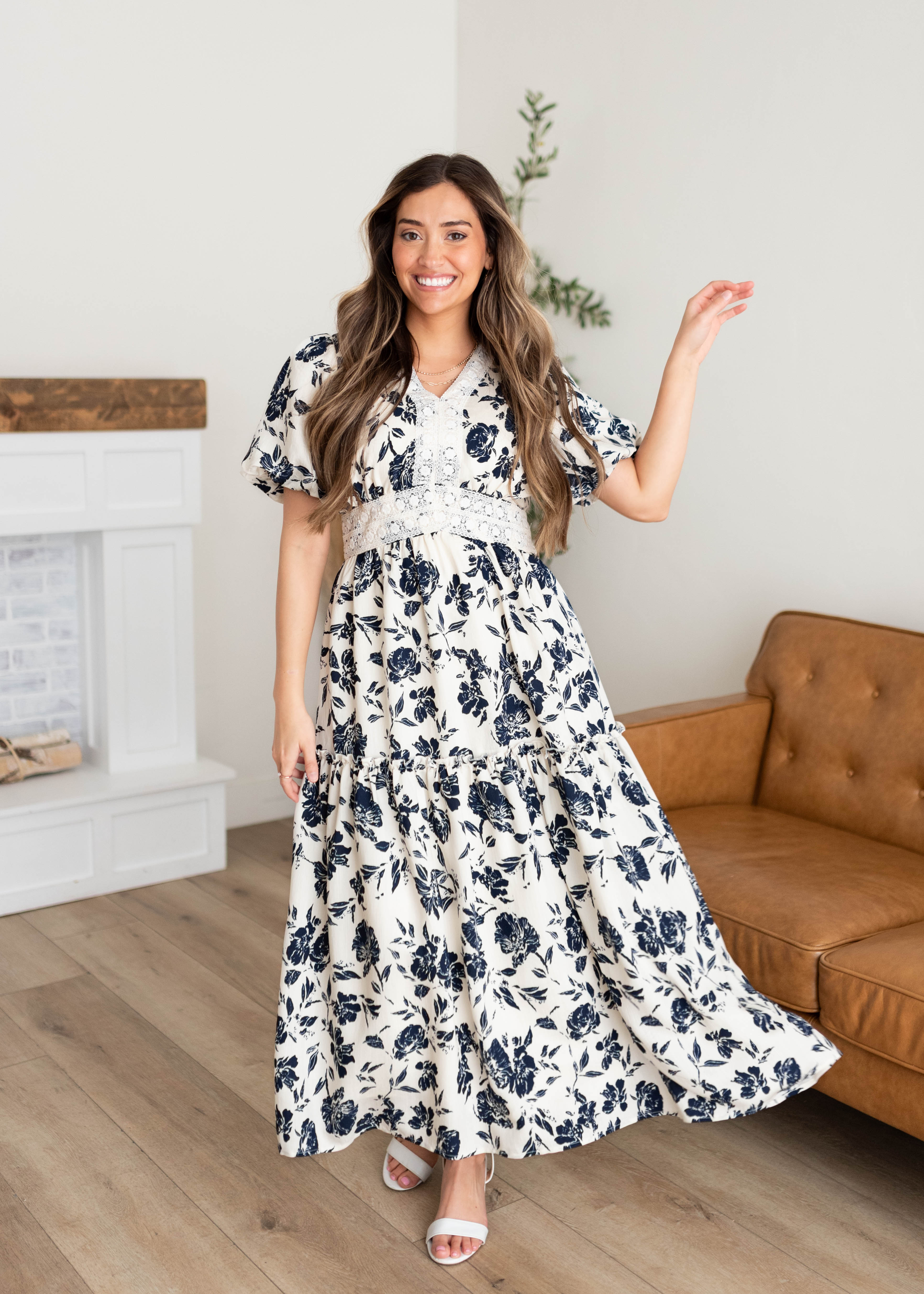 Skyler Navy Floral Dress