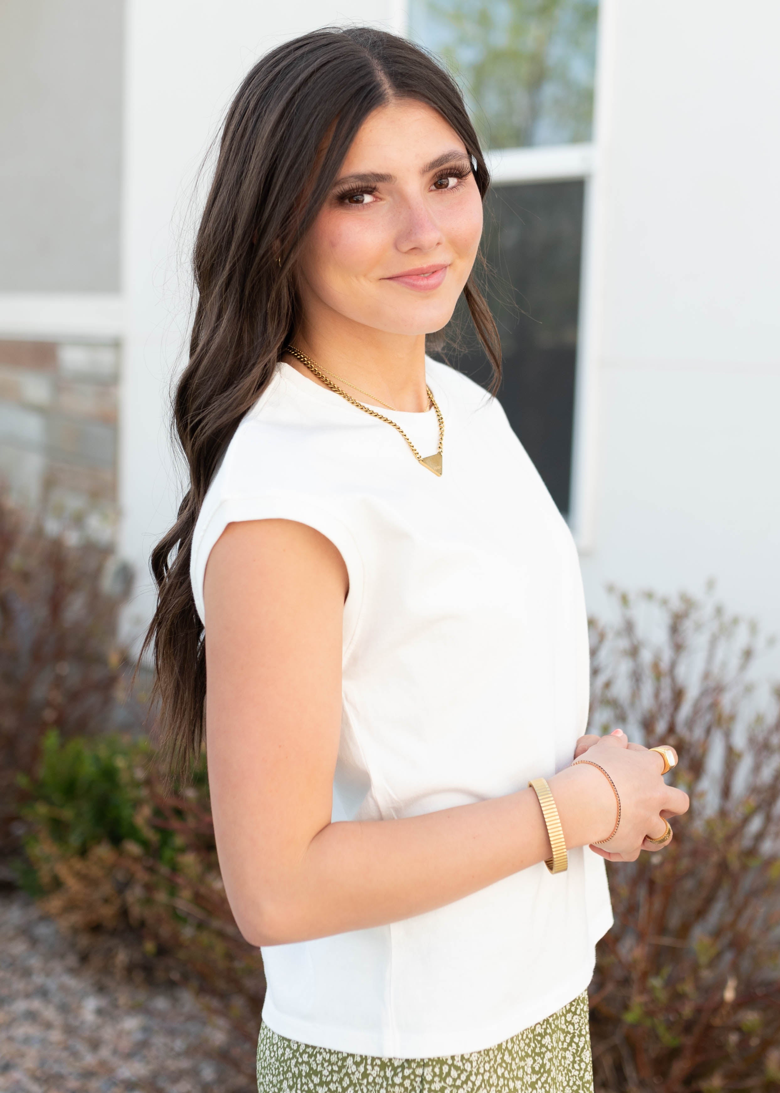 Tara White Short Sleeve Top