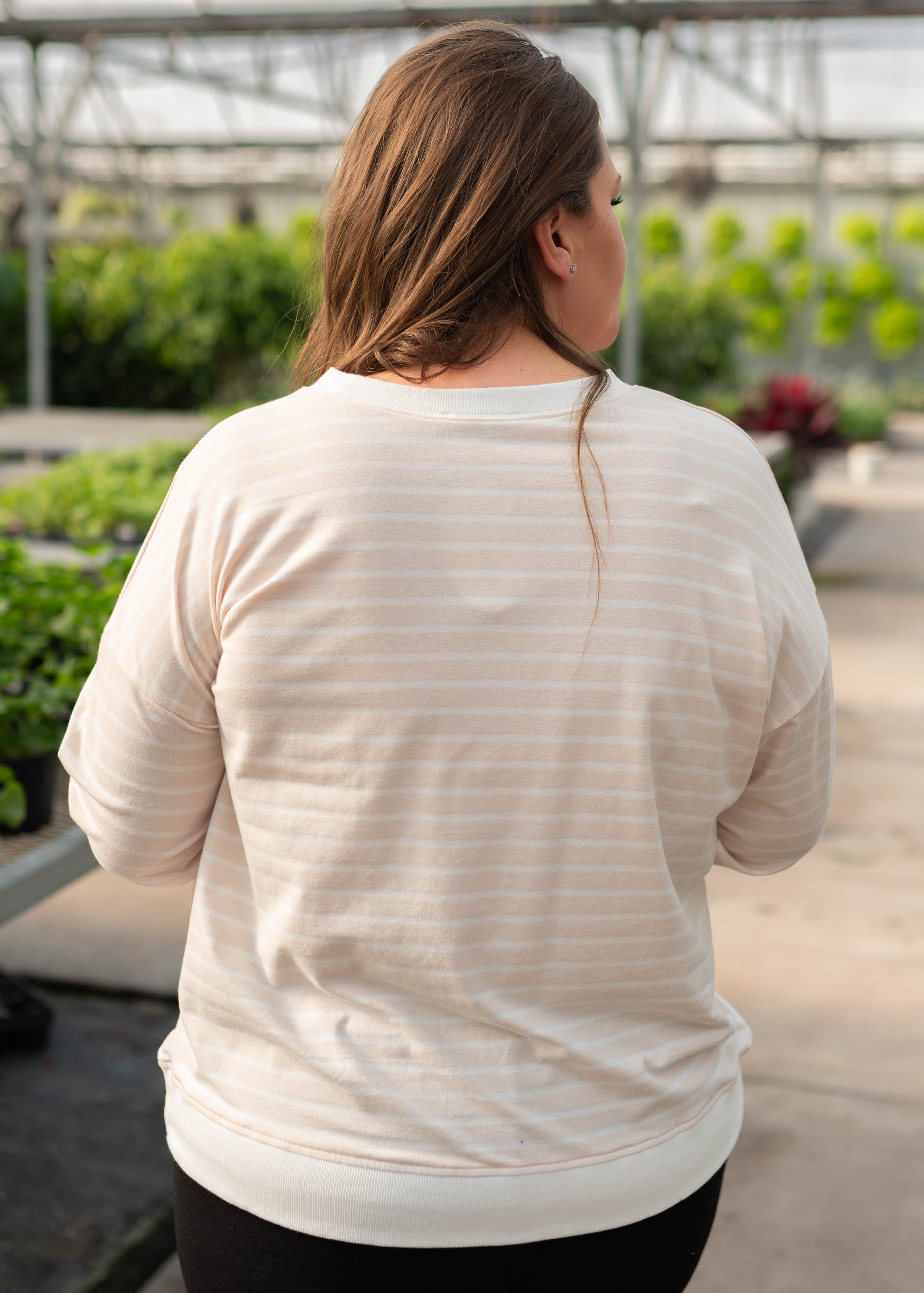 Tessa Beige Striped Pullover