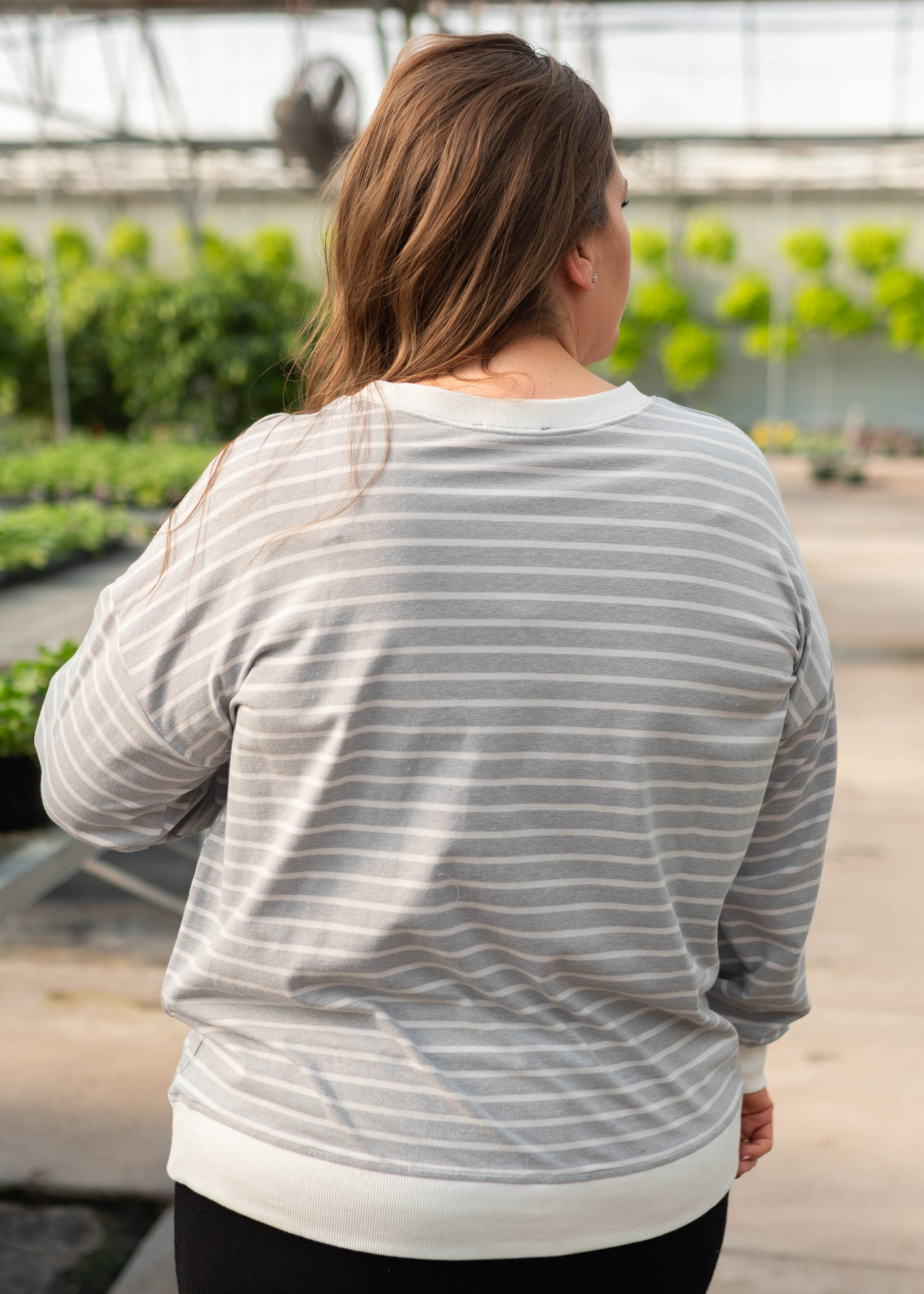 Tessa Grey Striped Pullover