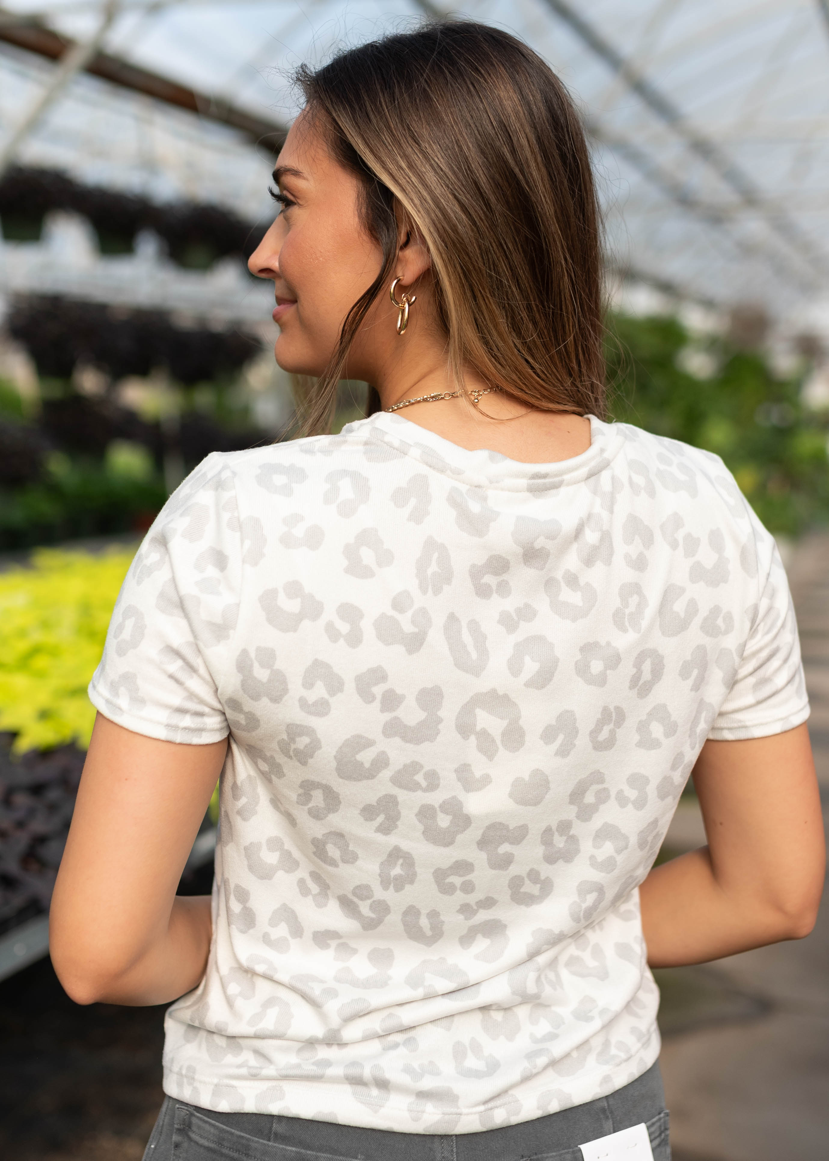 Vanessa Grey Leopard Print Top