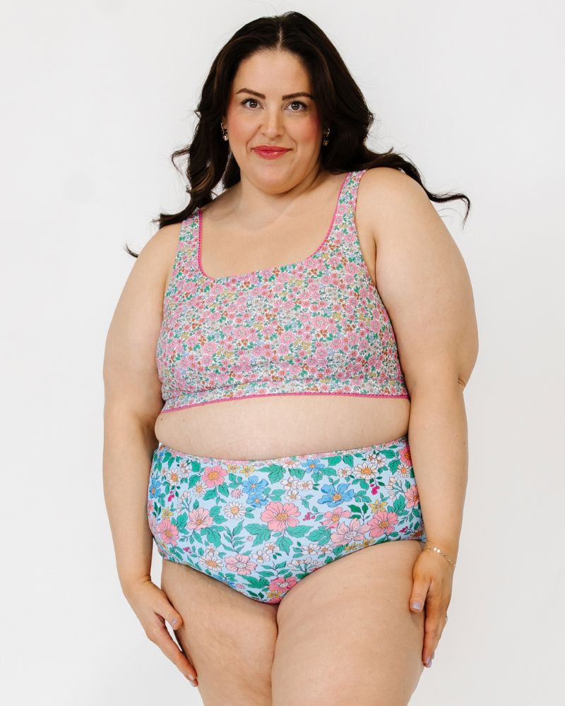 Whimsy Floral / Trellis Floral Reversible Ultra High-Waist Bottom