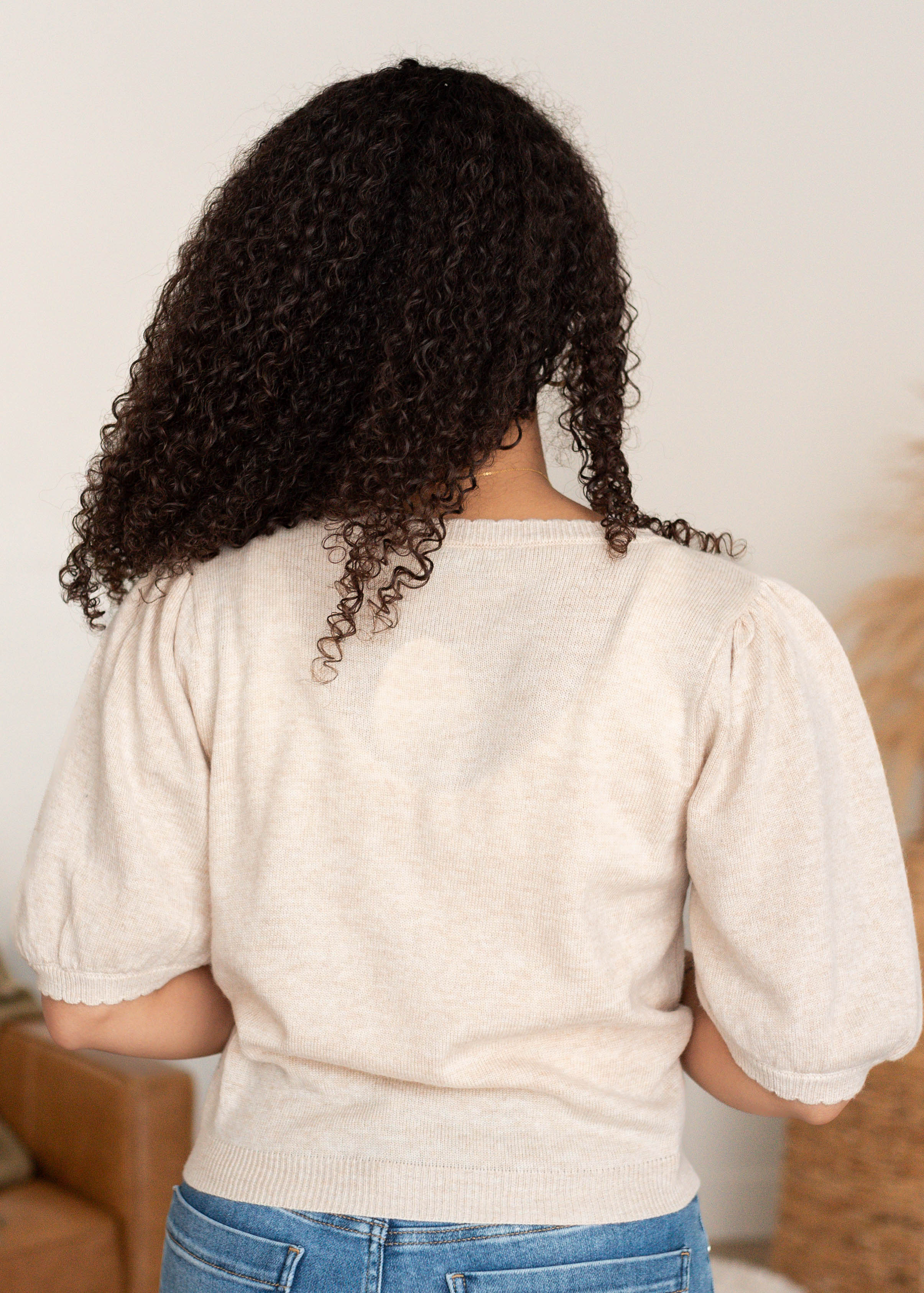 Zoe Beige Button Up Sweater