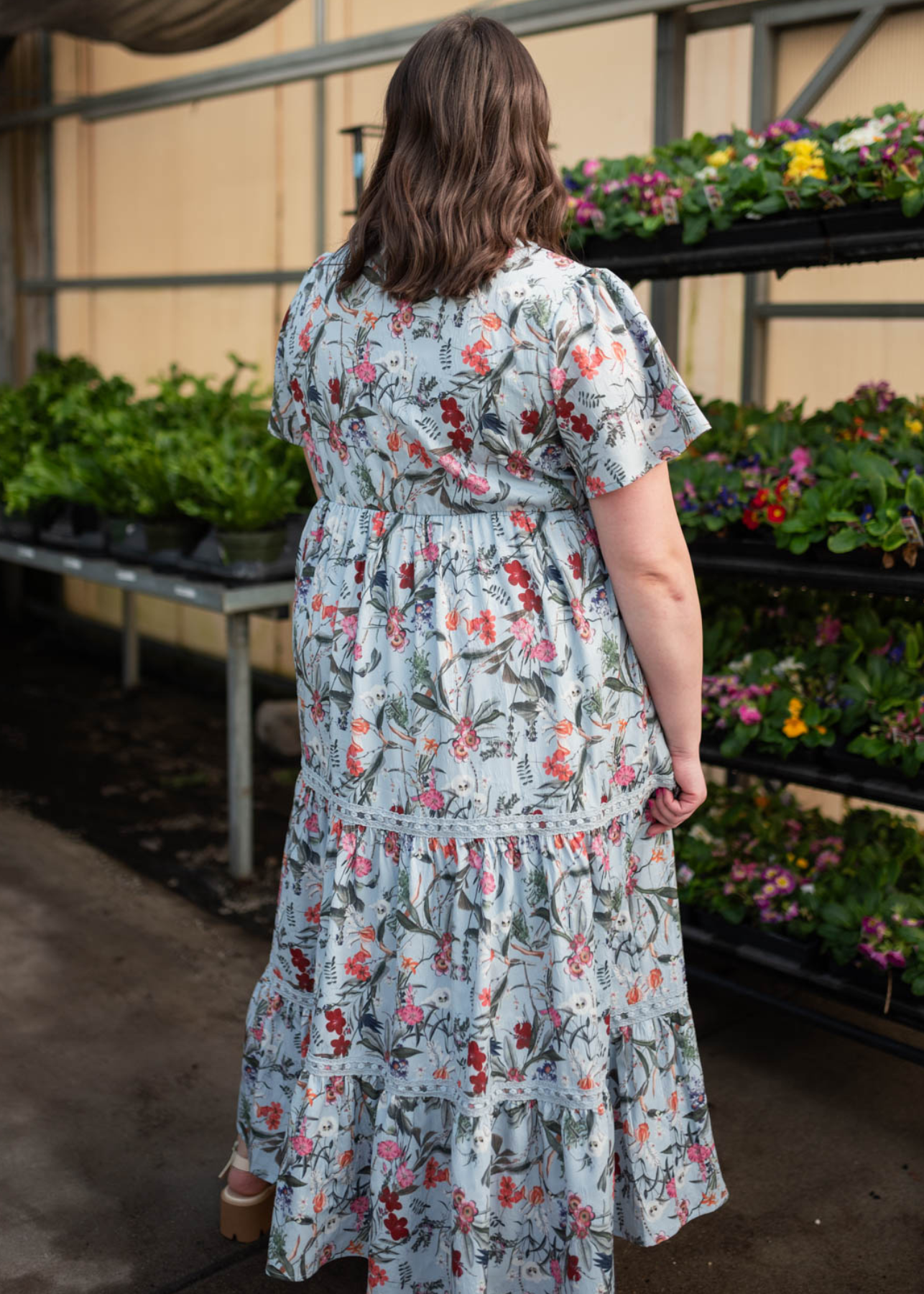 Zoie Blue Floral Tiered Dress