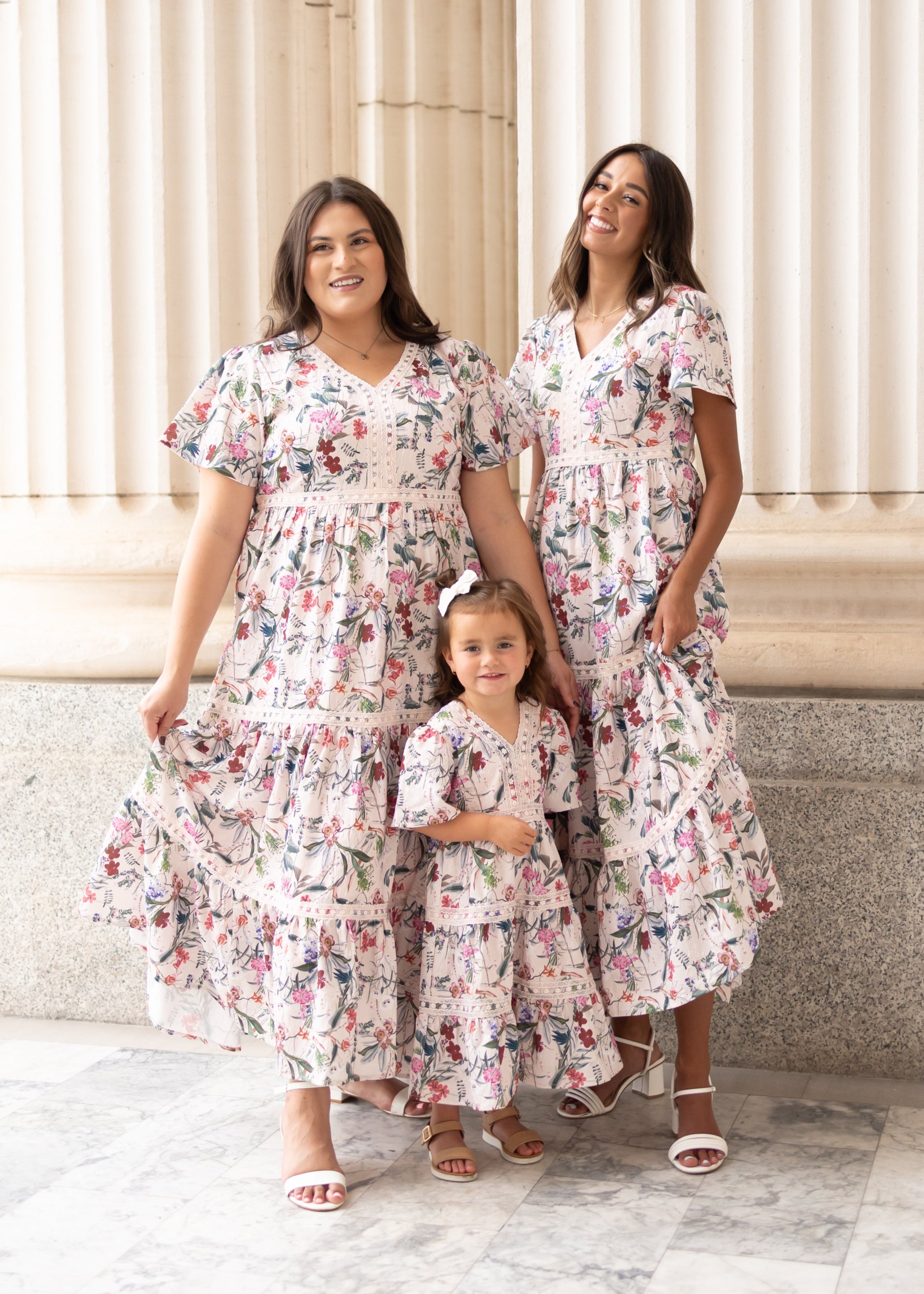 Zoie Pink Floral Tiered Dress